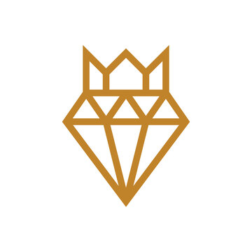 diamond with crown logo design