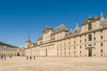Fototapeta na wymiar Royal Monastery of San Lorenzo de El Escorial. Located in the Community of Madrid, Spain, in the town of El Escorial. Built in the sixteenth century and declared a World Heritage Site.