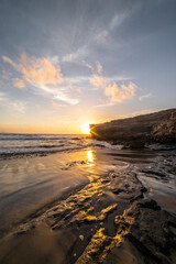 Obraz premium Punta Guadalupe at sunset in Fuerteventura, Spain.