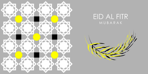 Happy Eid al-Fitr greeting card, vector illustration