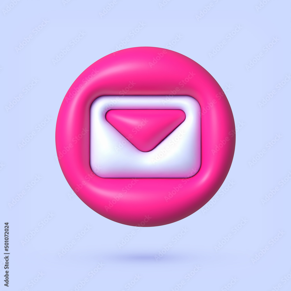 Aufkleber email 3d in 3d style on blue background. 3d render illustration. isolated vector illustration. busin