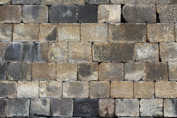 Stone arrangement of Borobudur Temple wall.