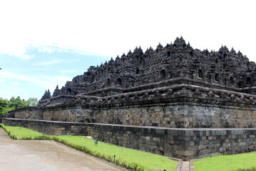 Fototapeta na wymiar Another corner of Borobudur the largest Buddhist Temple. Taken during pandemic