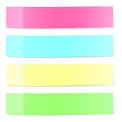 color sticky notes isolated on a white background