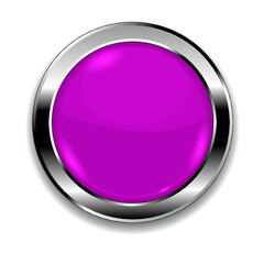 Dark pink round button isolated on a white background