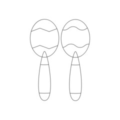 Maracas Cinco de Mayo Element Liniear Illustration For Coloring Pages
