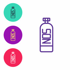 Set line Nitrous oxide icon isolated on white background. Set icons colorful. Vector
