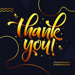 thank you lettering background vector template