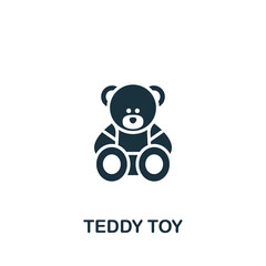 Teddy Toy icon. Monochrome simple Baby icon for templates, web design and infographics