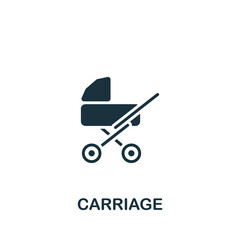 Fototapeta na wymiar Carriage icon. Monochrome simple Baby icon for templates, web design and infographics
