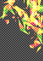 Bright Confetti Background Transparent Vector. Spark Fall Card. Yellow Illuminated Wallpaper. Blur Happy. Flare Dreamy Design.