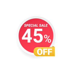 Special offer sale tag discount isolated in white background