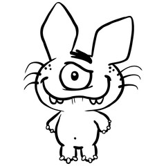 Einäugiges Cartoon Monster als Malvorlage