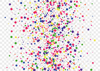 Colorful Round Background Transparent Vector. Circle Fun Template. Multicolored Event. Bright Geometric Graphic. Polka Party Texture.