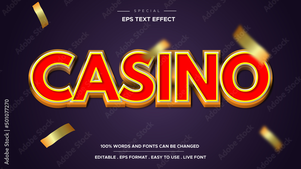 Wall mural editable casino slot text effect and gambling text style