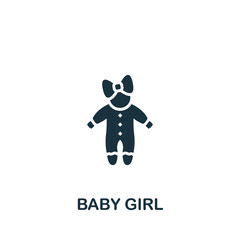 Baby Girl icon. Monochrome simple Baby icon for templates, web design and infographics