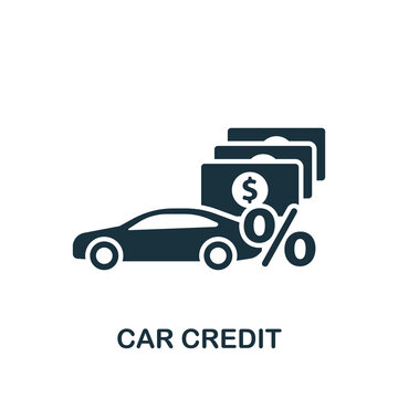 Car Credit icon. Monochrome simple Banking icon for templates, web design and infographics