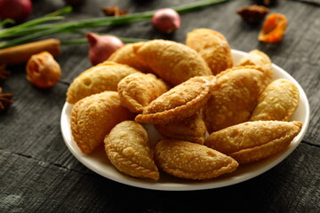 Delicious fresh baked vegetarian curry puffs.