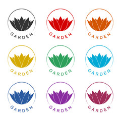 Lotus circle icon color set
