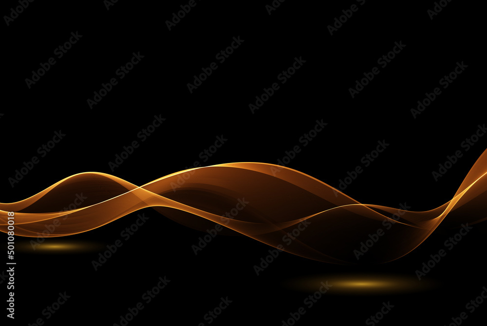 Poster shiny golden wave design element. abstract background gold glitters wave.