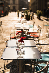 Outdoor Restaurant Caffe in Florence, Italy 