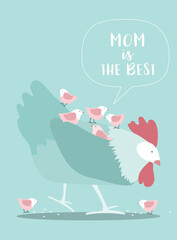 Set of cute animal design for happy Mothers Day card,poster,template,greeting cards,Vector illustrations.