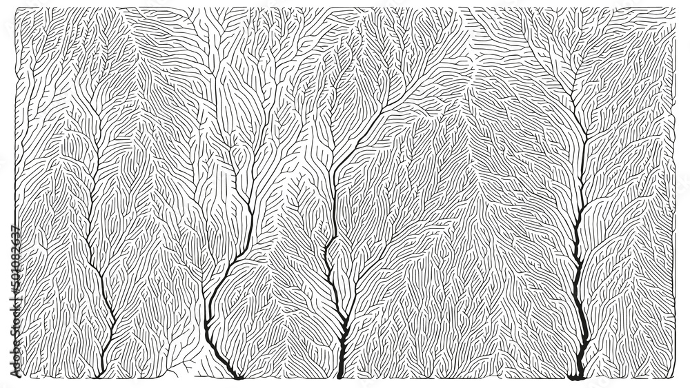 Poster growth pattern. generative branching structure. organic net of vessels texture.