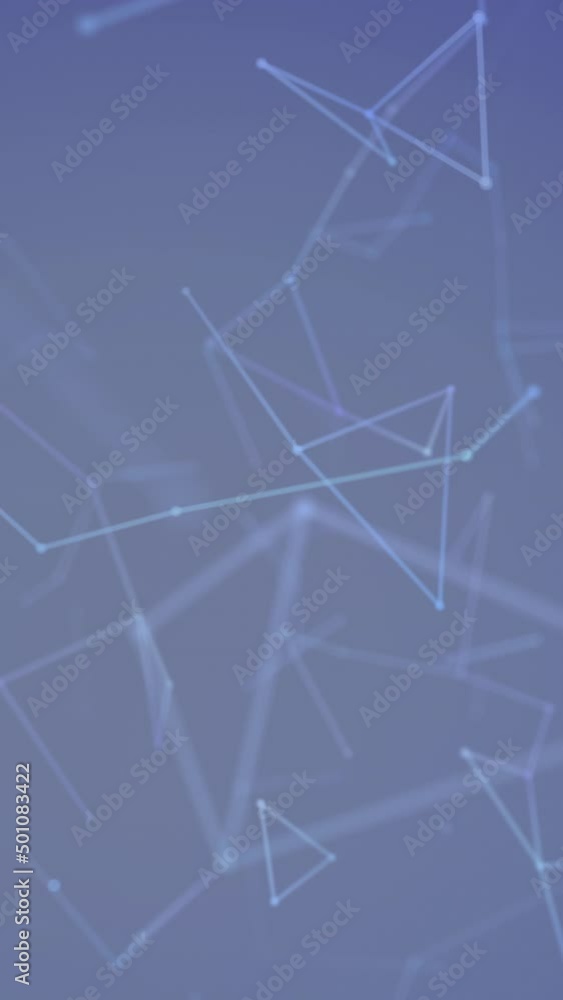Poster digital animation of network of connections floating against blue gradient background