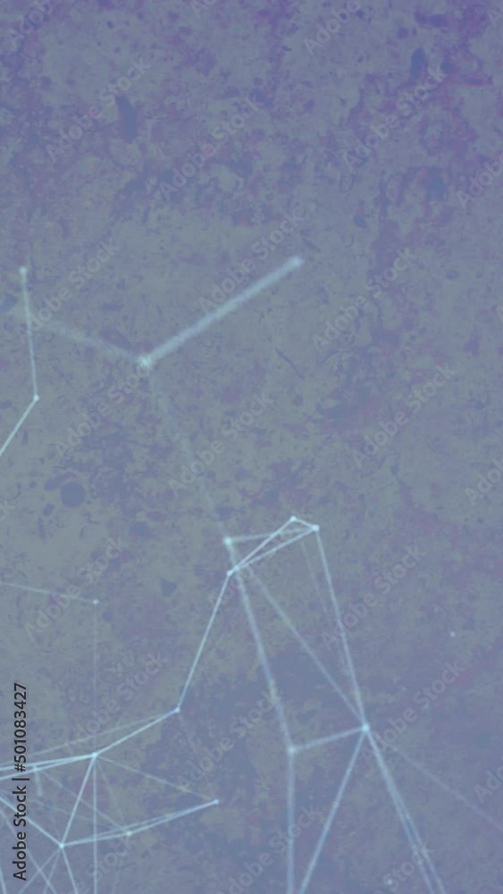Poster animation of network of plexus connections on purple background