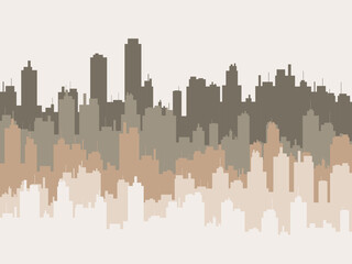 The contour of the urban landscape. Horizontal panorama of the city. City skyline for print, posters and promotional materials. Vector illustration