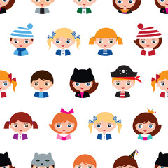 Seamless cute pattern for kids textile, wallpapers, gift wrap,  scrapbook, birthday party, Invitation. Sketch for your design. Vector