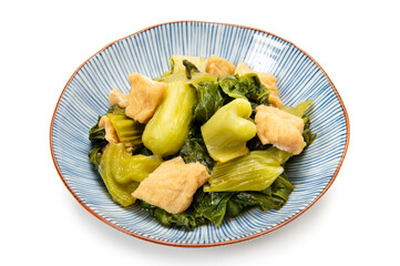 伝統野菜、播州こぶ菜と油揚の煮物