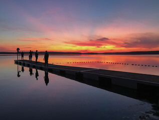 Fototapeta premium sunset on the pier