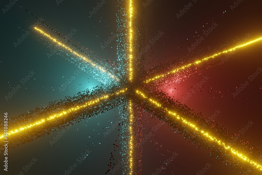 Poster Tunnel Sci-Fi looping environment, Technology digital abstract background.3d rendering illustration. Abstract creative futuristic background..