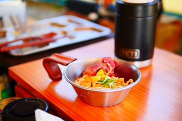 salad with sauce