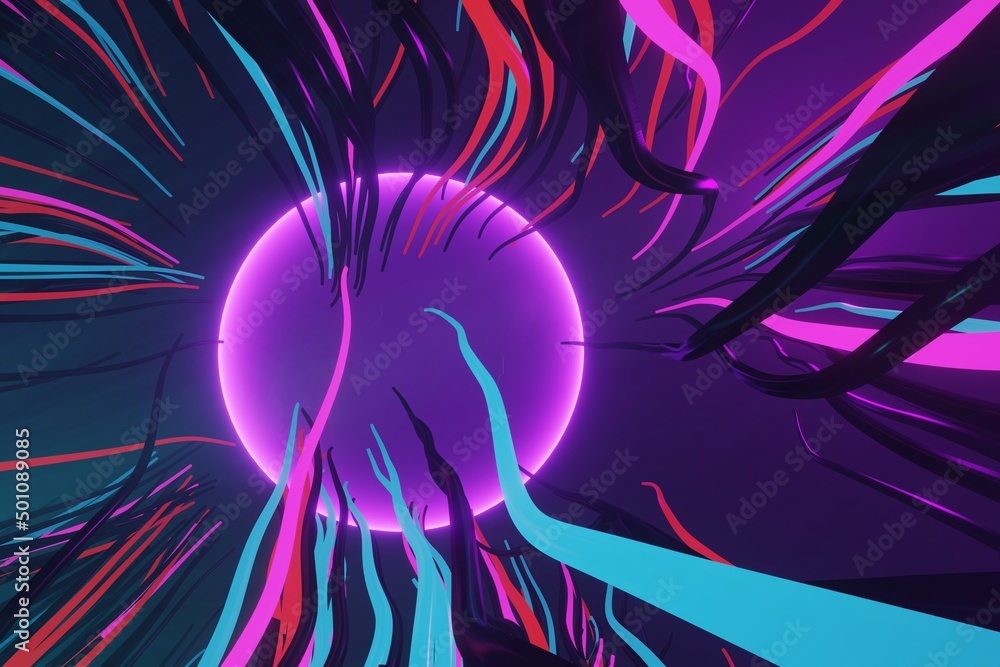 Poster abstract speed background. centric motion of star trails. starburst dynamic lines or rays. 3d render