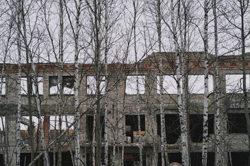 Ruined house building after disaster, war, earthquake, Hurricane or other natural cataclysm