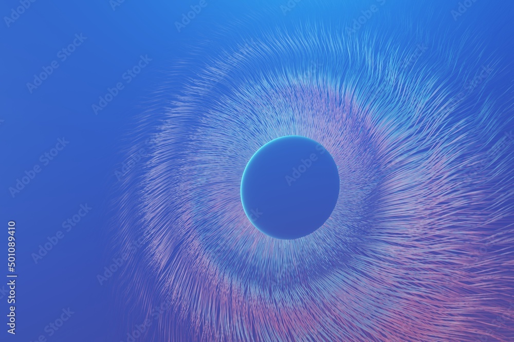 Fototapete abstract eye. centric motion of star trails. starburst dynamic lines or rays. 3d rendering illustrat