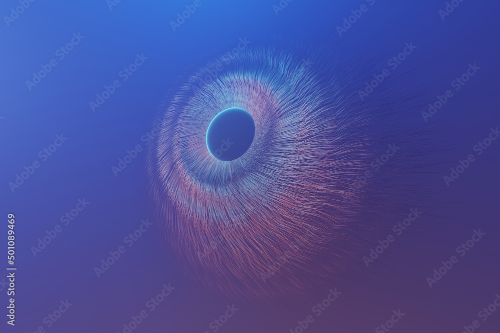 Fototapete abstract eye. centric motion of star trails. starburst dynamic lines or rays. 3d rendering illustrat