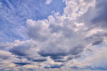 Beautiful landscape with clouds on a spring day, abstract background.