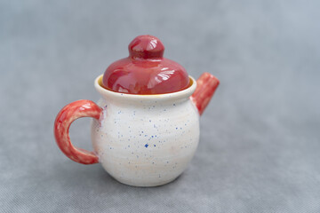 Ceramics, a ceramic product made with their own hands, made on a potter's wheel, jug, mug, clay, glaze.