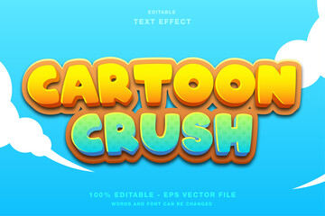 Cartoon Crush 3D Editable Text Effect with Cartoon Style