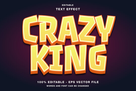 Crazy King 3D Text Effect