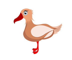 Cartoon seagull in flat style for abc book. Vector illustration
