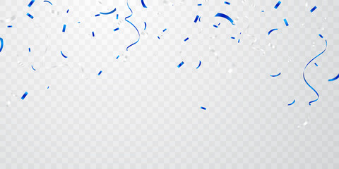 blue confetti background for party celebration The vector illustration can be separated from a transparent background.