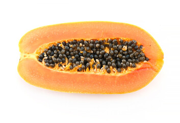 sliced papaya tropical fruit isolated