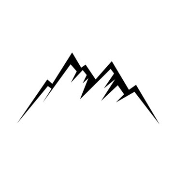mountain logo Icon black Minimal vector illustration Flat Pictogram Symbol 