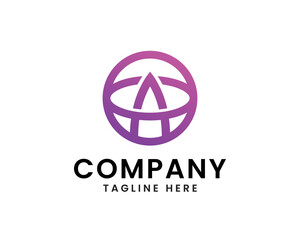 Modern letter A with simple line logo design