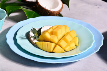 Mango with coconut