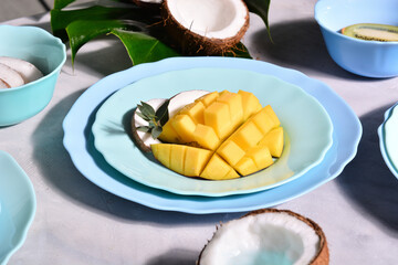 Mango with coconut